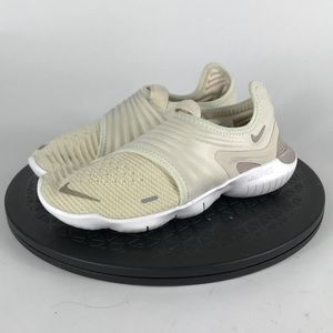 Nike Free Run Flyknit 3.0 Ivory Athletic Running Shoes AQ5708-200 Women Size 5.5